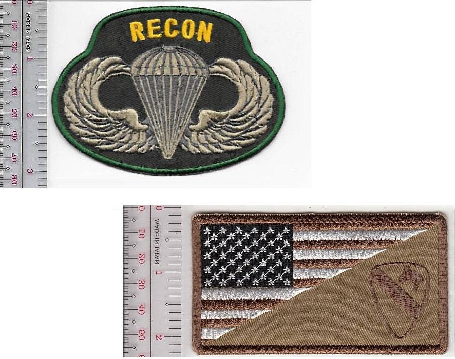 Recon Army 1st Air Cavalry &amp; Army Recon Parachutist Airborne Wings Patches - $17.99