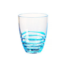 Set of Four Clear and Blue Acrylic Stemless Whiskey Glasses - $3,225.98 MXN