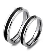 Engravable Titanium Steel His and Hers Wedding Bands Set - $29.99