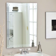 Rectangular 31.5-inch Bathroom Vanity Wall Mirror with Triple-Bevel Design - £214.58 GBP