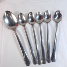 Oneida Oceanic Iced Tea Spoons Long Handle set 5 &amp; serving spoon Vintage - $29.00