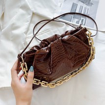 Alligator Pattern Crossbody Bags For Women 2022 PU Leather Cloud Bag Thick Chain - £21.06 GBP