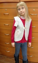 Merino Wool Vest For Girl Knitted Unique Handmade In Europe Newborn Baby Girl - £43.40 GBP