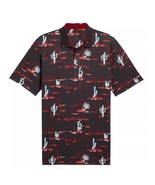Puma MATTR Bushland Golf Polo Black Intense Red Mountains Desert Cactus ... - $54.80 CAD
