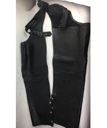 MEN&#39;S BARNEY&#39;S LEATHER SZ XXL BIKER MOTORCYCLE CHAPS - €43,42 EUR