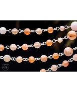 long boho necklace, peach aventurine and jasper, handmade in USA, ooak - £33.02 GBP