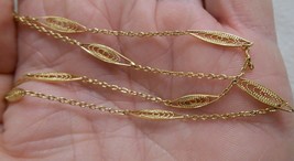 Vintage Fine Gold Toned Chained Long Necklace 27 Inches Long - £7.82 GBP