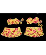 Body Glove Marilyn Mango Roses Bikini Hula Bottom Bandeau Top Straps Wm ... - $82.04 CAD