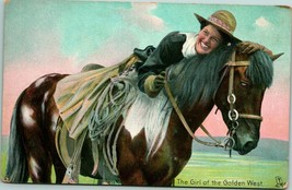 Vtg Tuck &amp; Sons Postcard Among the Cowboys Series Girl of the Golden West UNP - £15.53 GBP