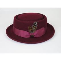 Bruno Capelo Dress Hat Australian Wool Crushable Pork Pie Jazz PP104 Burgundy image 3