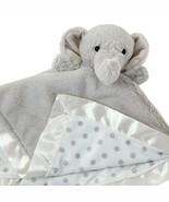 Hallmark Baby Elephant Security Blanket Grey Plush Satin Trim Polka Dot ... - $186.82 MXN