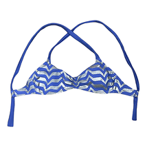 Aerie Swimwear Bikini Top Size Small Blue Silver Striped Swim Womens - $15.83