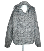 Pink Victoria&#39;s Secret Women&#39;s Sherpa Hoodie Sweatshirt Gray Pullover Size XS - £14.15 GBP