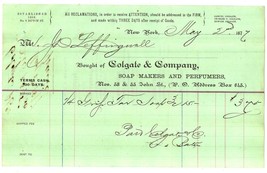 1877 Colgate Co invoice waybill soap perfumes NY antique advertising ephemera  - $14.00