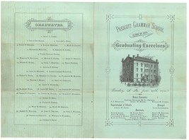 1875 Prescott school graduation program Somerville MA ephemera - £11.17 GBP
