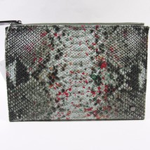 Neiman Marcus Women’s Clutch Handbag.Embossed Python Snake Print.Olive.NWT - £43.93 GBP