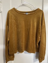 Old Navy Dark Yellow Velour Pullover Sweater Size XL - $570.90 MXN