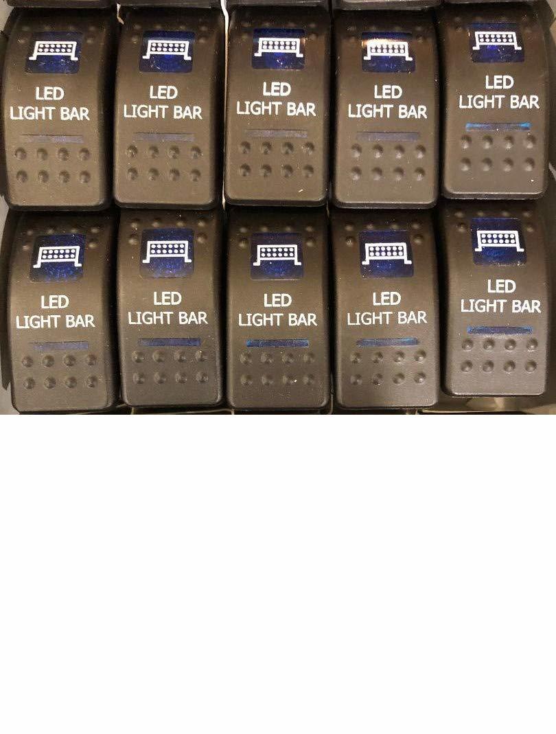 10 Pack Rocker Switch Led Light Bar Blue 12v 20a, 24v 10a Car Truck Inte... - $69.95