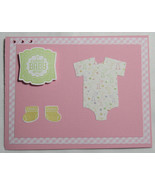 Stampin up! Handmade card Cutest Baby Ever Girl Pink Plaid Green socks B... - £4.89 GBP
