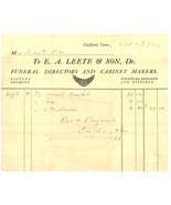 E A Leete funeral invoice waybill 1911 Guilford CT cabinet makers advert... - £11.26 GBP