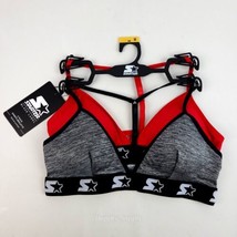 Starter Black Label Sport Bra 2 Pack Red Grey Women&#39;s XL Bralette New  - $24.74