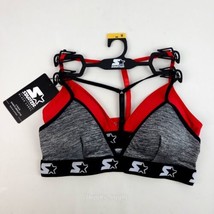 Starter Black Label Sport Bra 2 Pack Red Grey Women&#39;s XL Bralette New  - £19.46 GBP