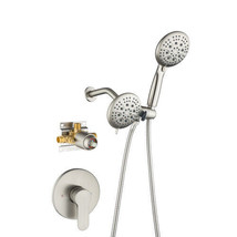 Shower System with Handheld Showerhead &amp; Rain Shower Combo Set - Brushed... - £138.82 GBP