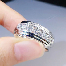 3Ct Round Cut CZ Moissanite Wedding Band Engagement Ring 14k White Gold Plated - $119.99