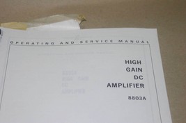 HP Hewlett Packard 8803a High Gain DC Amplifier Operating Service Manual - £23.46 GBP