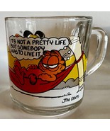 McDonalds GARFIELD Glass Mug  IT&#39;S NOT A PRETTY LIFE BUT SOMEBODY HAS TO... - £11.75 GBP