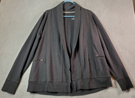 Lane Bryant Cardigan Sweater Women Size 14/16 Gray Cotton Long Sleeve Open Front - £16.32 GBP