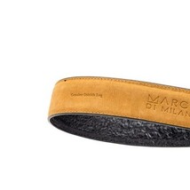 Genuine Ostrich Leg Alessio Exotic Belt Reversible White / Black image 3