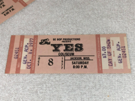 Yes Unused 1977 Concert Ticket Jackson Coliseum Ms Jon Anderson Steve Howe Usa - £7.95 GBP