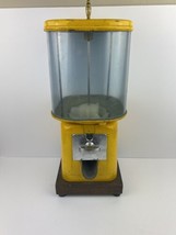 Vintage Old Oak Acorn Gumball Gum Candy Machine 1-Cent On Wood Stand Tab... - £74.43 GBP