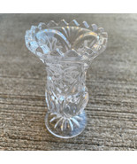 EAPG Clear Pressed Glass Starburst Bud Vase EUC - £19.05 GBP