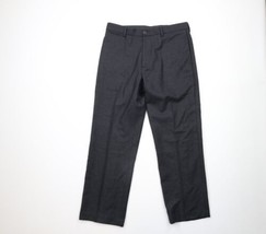 Vtg 90s J Crew Mens 34x30 Flat Front Heavyweight Wool Chino Pants Charcoal Gray - £51.79 GBP