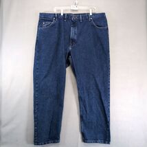 Wrangler Relaxed Fit Jeans Men&#39;s 46x30 100% Cotton Wide Straight Leg Dar... - $24.00