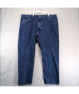 Wrangler Relaxed Fit Jeans Men&#39;s 46x30 100% Cotton Wide Straight Leg Dar... - $24.00