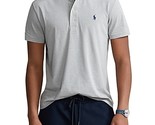 Polo Ralph Lauren Mens Stretch Jersey Henley Shirt in Grey Heather-Large - £39.95 GBP