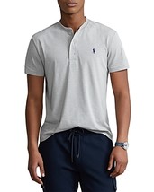 Polo Ralph Lauren Mens Stretch Jersey Henley Shirt in Grey Heather-Large - $49.99