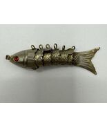 Vintage Articulated Fish Pendant Pastel Painted Enamel Rhinestone Eyes 2.5” - €16,81 EUR