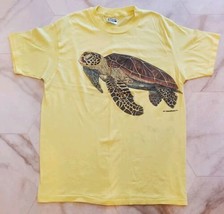 VTG 1986 Sea Turtle Single Stitch Graphic T-Shirt Waterhouse Inc XL Yellow - £23.21 GBP