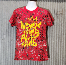 Fresh Laundry Work Hard Play Hard Red Graphic T-Shirt - Size M - $15.47