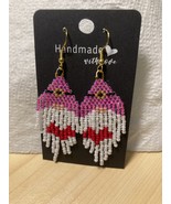 Hand Crafted, Hand Threaded Gnome Earrings with Heart - Free Shipping - $22.91