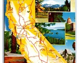 Map View Multiview Greetings From California CA UNP Unused Chrome Postca... - £2.06 GBP