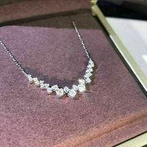 Collar único de diamante VVS1/D de corte redondo de 4 quilates Acabado en... - £119.77 GBP