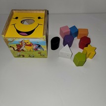 Winnie The Pooh Wooden Shape Sorting Cube Disney Baby Melissa &amp; Doug - $9.95