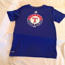 Adidas MLB Texas Rangers shirt Youth Size 14 16 climalite blue short sle... - £11.00 GBP
