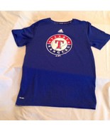 Adidas MLB Texas Rangers shirt Youth Size 14 16 climalite blue short sle... - £10.93 GBP