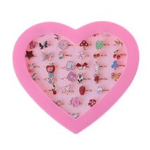36pc Fancy Adjustable Cartoon Rings Party Favors Kids Girls Action Figures Toy - £13.31 GBP